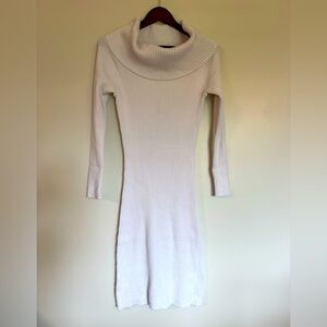 525 America White Ribbed Knit Turtleneck Sweaterdress Sweater Dress Size XL